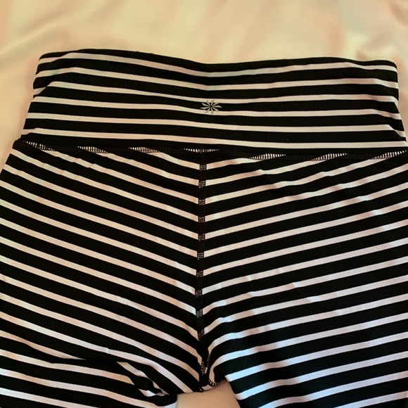 ATHLETA Black and White Striped Leggings, Size Small - Picture 6 of 13